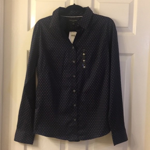 *NEW* Navy & Pink Geo Print Tailored Shirt - Picture 4 of 6